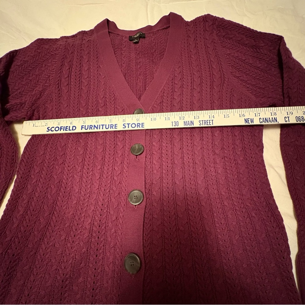 Talbots Cabled Cotton Cardigan - Picture 5 of 7